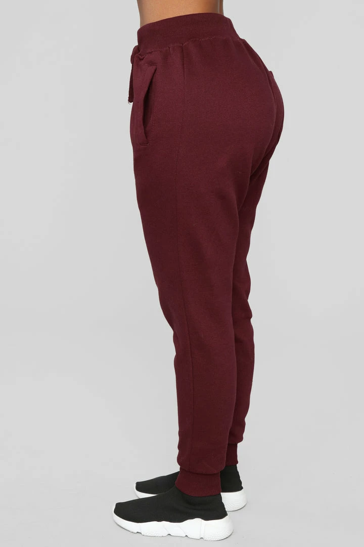 Fashion Nova Stole Your Boyfriend's Oversized Jogger - Burgundy Pants