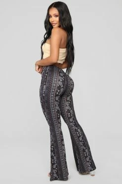 Fashion Nova Astrid Flare Pants - Black/combo