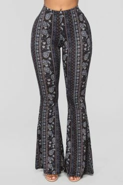 Fashion Nova Astrid Flare Pants - Black/combo