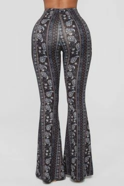 Fashion Nova Astrid Flare Pants - Black/combo