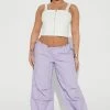 Fashion Nova Laguna Low Slung Parachute Pant - Lavender