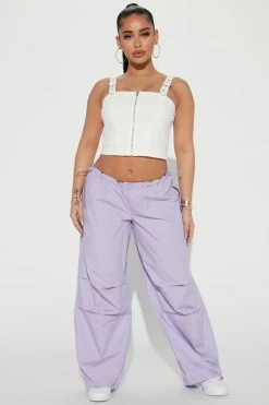Fashion Nova Laguna Low Slung Parachute Pant - Lavender