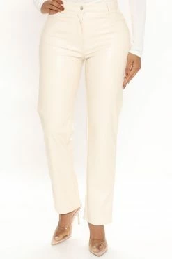 Fashion Nova The Realest Faux Leather Pants - White