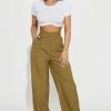 Fashion Nova Karli Wide Leg Pant - Chartreuse