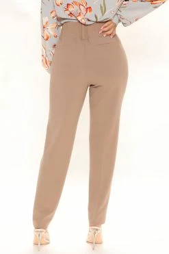Budget 🤩 Fashion Nova Stay A While Trouser - Taupe Pants 💯 11 Fashion Nova Stay A While Trouser - Taupe Pants