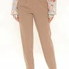 Fashion Nova Stay A While Trouser - Taupe Pants