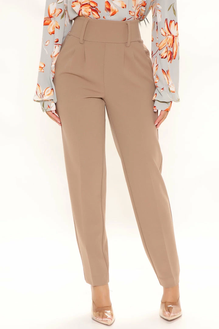 Budget 🤩 Fashion Nova Stay A While Trouser - Taupe Pants 💯 3 Fashion Nova Stay A While Trouser - Taupe Pants