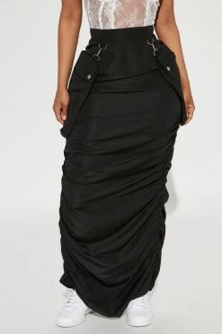 Fashion Nova Myra Utility Maxi Skirt - Black
