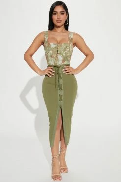 Fashion Nova Skirts & Skorts Making Moves Ribbed Skirt - Olive