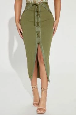 Fashion Nova Skirts & Skorts Making Moves Ribbed Skirt - Olive