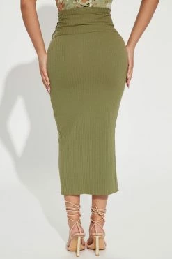 Fashion Nova Skirts & Skorts Making Moves Ribbed Skirt - Olive
