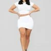 Fashion Nova Melanie Mini Skirt - White Skirts & Skorts