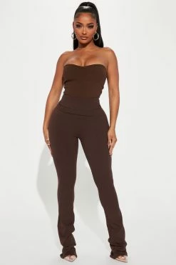 Fashion Nova Pants Penelope Snatched Pant - Chocolate