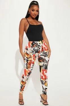 Fashion Nova Hot Thrill Printed Legging - White/combo