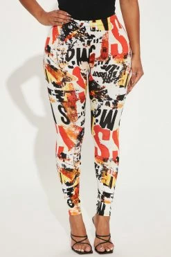 Fashion Nova Hot Thrill Printed Legging - White/combo