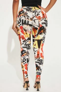 Fashion Nova Hot Thrill Printed Legging - White/combo