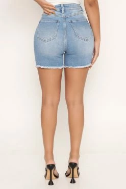 Brand new ⌛ Fashion Nova Brunch Babe Smoothing Stretch Denim Shorts - Light Blue Wash ✔️ 12 Fashion Nova Brunch Babe Smoothing Stretch Denim Shorts - Light Blue Wash