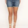 Fashion Nova Brunch Babe Smoothing Stretch Denim Shorts - Dark Wash