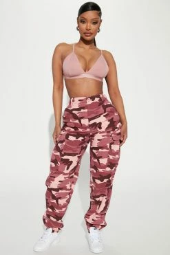 Fashion Nova Cadet Kim Oversized Camo Pants - Pink/combo