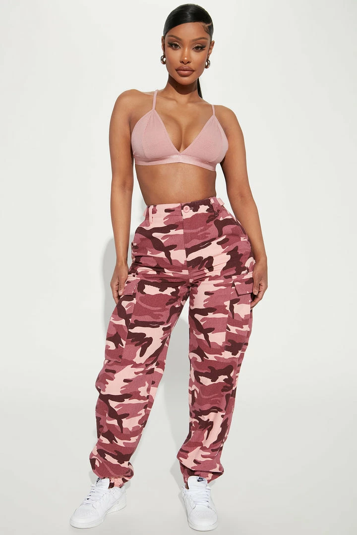 Fashion Nova Cadet Kim Oversized Camo Pants - Pink/combo