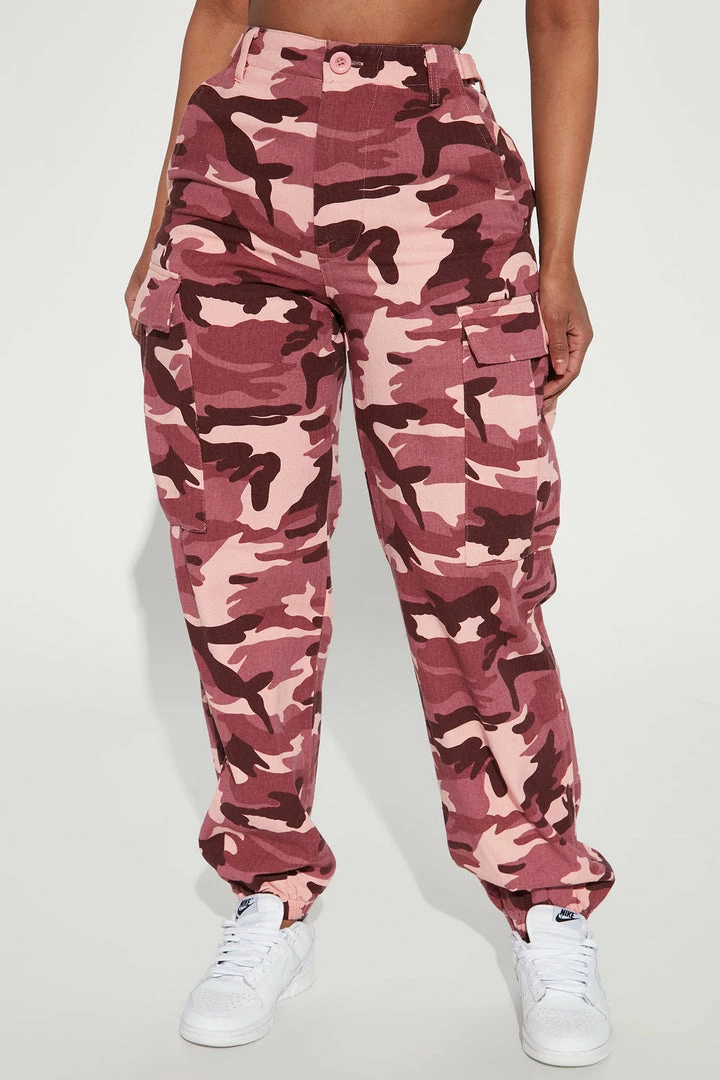 Fashion Nova Cadet Kim Oversized Camo Pants - Pink/combo