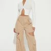 Fashion Nova Self Made Cargo Pant - Khaki Pants