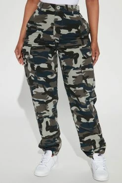 Fashion Nova Cadet Kim Oversized Camo Pants - Navy/combo