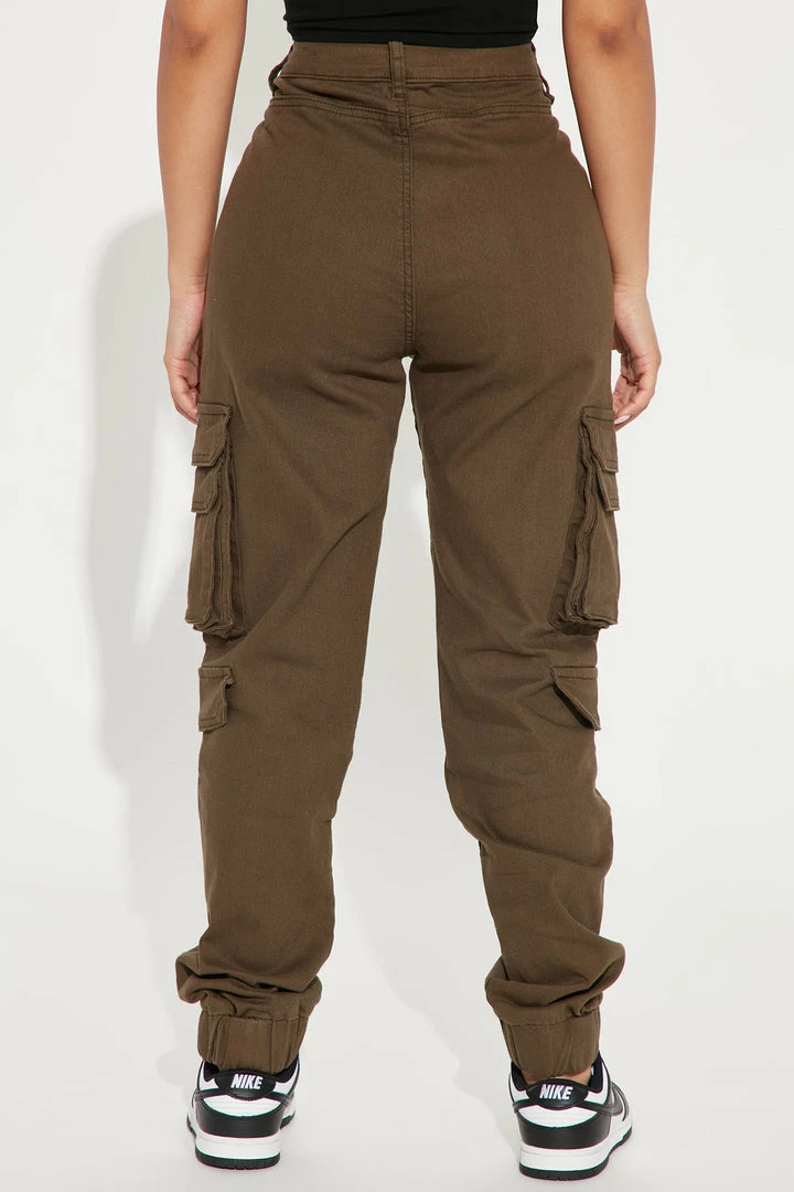 Fashion Nova Pants Good Vibes Cargo Jogger - Olive