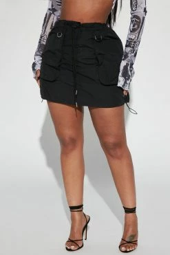 Fashion Nova Skirts & Skorts In A Minute Parachute Mini Skirt - Black