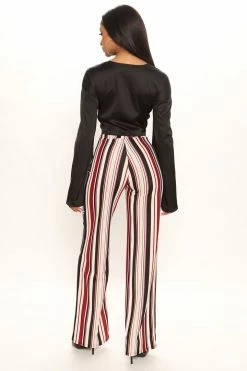 Fashion Nova Helene Stripe Pants - White/combo