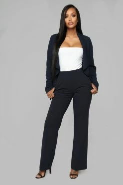 Fashion Nova Celine Aria Wide Leg Pants - Navy