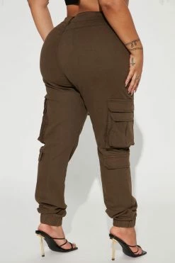 Fashion Nova Pants Good Vibes Cargo Jogger - Olive