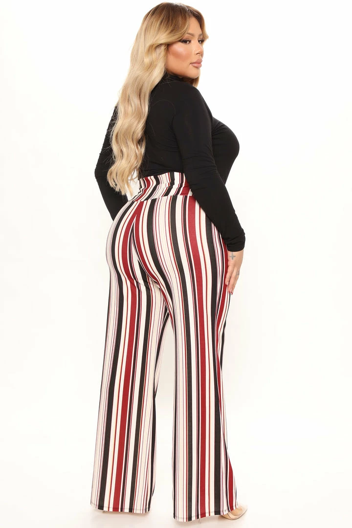 Fashion Nova Helene Stripe Pants - White/combo