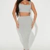 Fashion Nova Miley Snatched Midi Skirt - Heather Grey