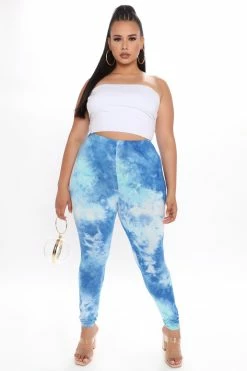 Fashion Nova Leggings Tie Dye Print Legging - Blue/combo