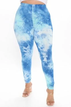 Fashion Nova Leggings Tie Dye Print Legging - Blue/combo