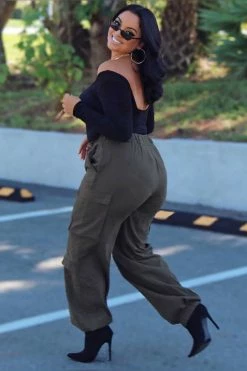 Fashion Nova Amelia Oversized Cargo Pants - Olive