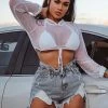 Fashion Nova Bite The Bate Denim Shorts - Medium Blue Wash