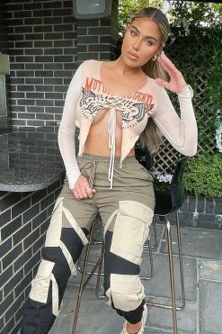 Fashion Nova Block It Out Cargo Joggers - Olive/Combo