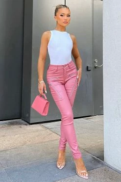 Fashion Nova Caliente Skinny Pant - Rose Pants