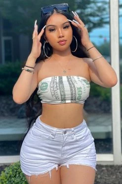 Fashion Nova Can't Stop Her Distressed Denim Shorts - White