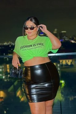 Fashion Nova Carlibell Faux Leather Skirt - Black Skirts & Skorts