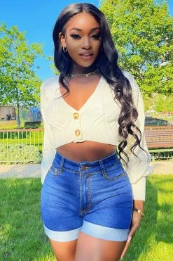 Fashion Nova Carter Denim Shorts - Medium Wash