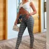Fashion Nova Checking In Plaid Pants - Grey/combo