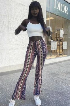 Fashion Nova Desert Dreamer Flare Pants - Blue