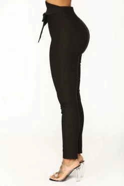 Fashion Nova Knot Your Girl Pants - Black