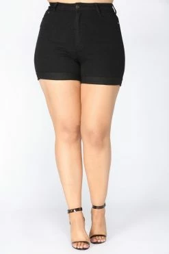 Fashion Nova Madelyn Denim Shorts - Black