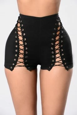 Fashion Nova Call From Richie Shorts - Black