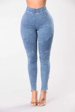 Fashion Nova Leggings Switching Up The Angles Jeggings - Medium Wash