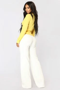 Fashion Nova Victoria High Waisted Dress Pants - White